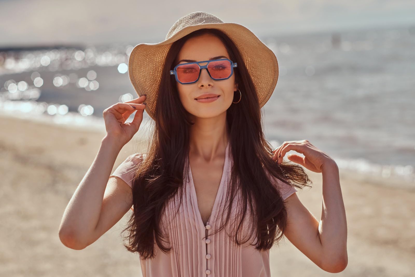 FEISEDY Vintage Square 70s Flat Aviator Sunglasses Women Men Classic Retro Stylish Frame UV400 Sunglasses B2622