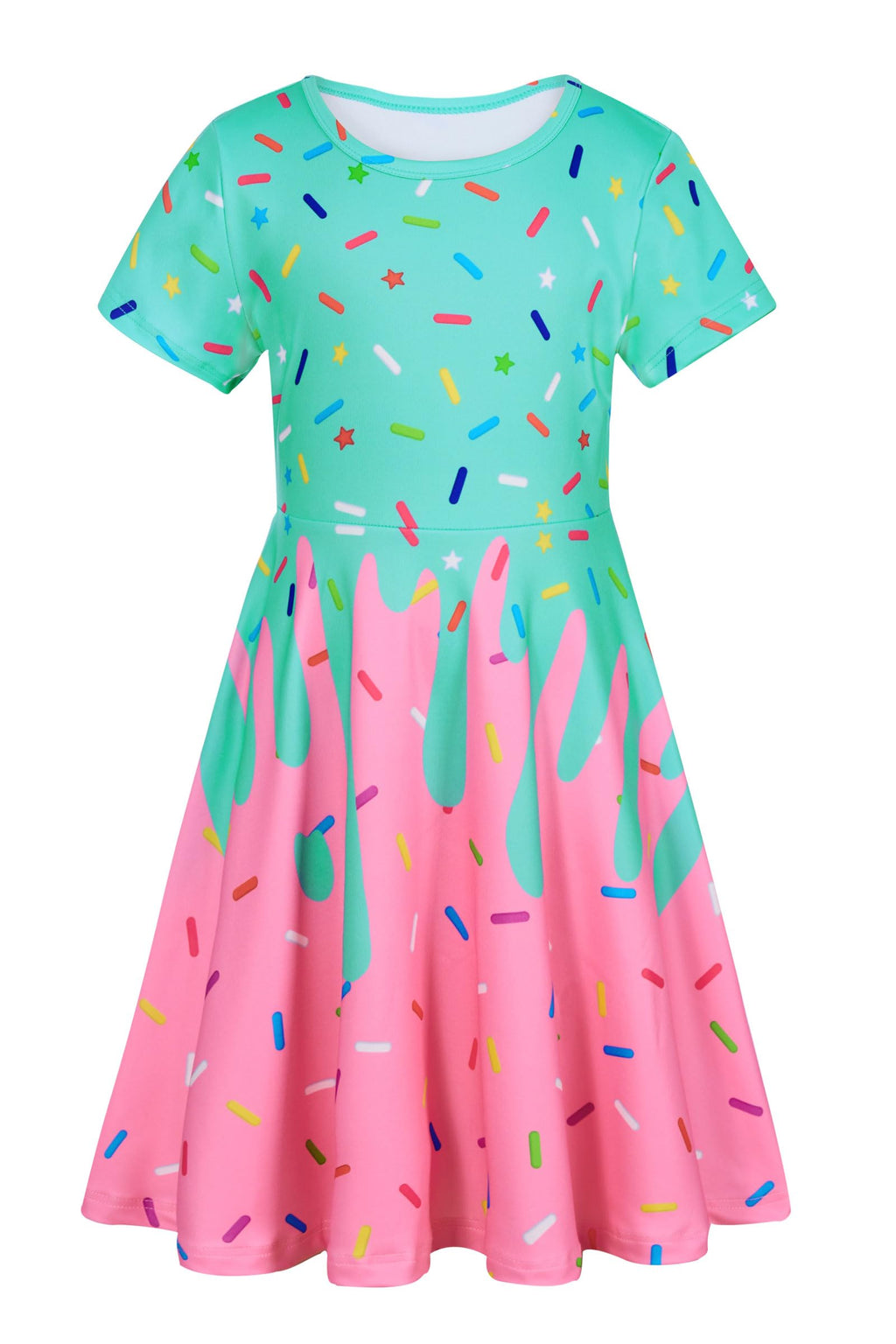 ALISISTER Little Girls Dress Short Sleeve Toddler Summer Sundress 2-9T