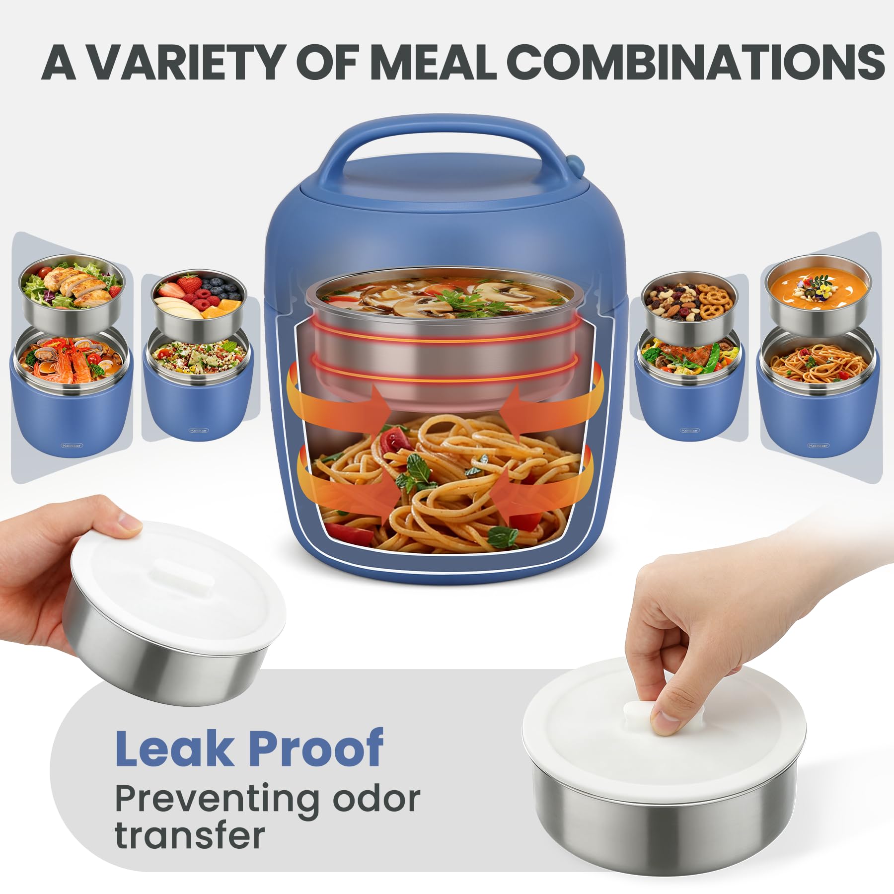 wiwens Thermo Food Jar for Hot Food Adults 32OZ Soup Thermo Lunch Containers Wide Mouth Vacuum Insulated Stainless Steel Leakproof Bento Box with Spoon (Beige)