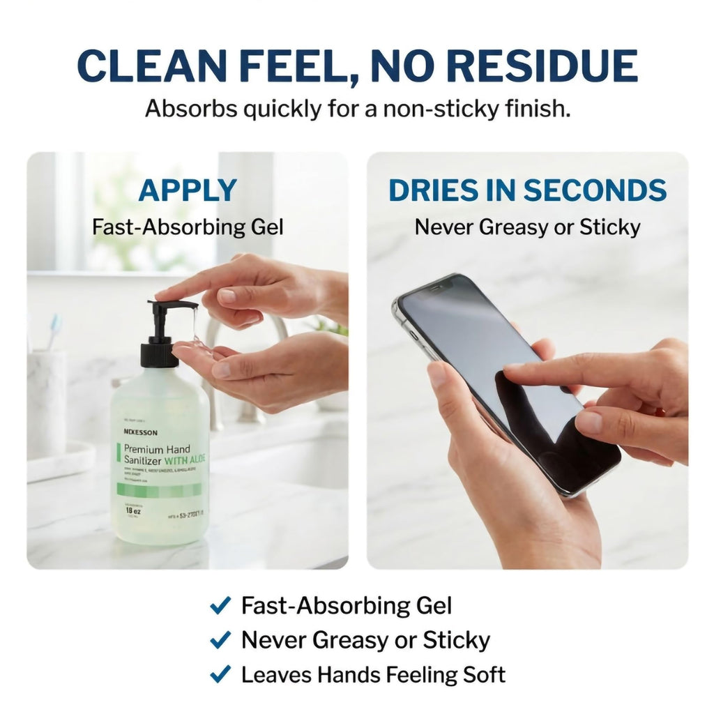 McKesson Hand Sanitizer with Aloe, 18 oz Pump Bottle [Pack of 12] – Bulk, 70% Ethyl Alcohol, Spring Water Scent, No-Rinse Gel with Vitamin E and Moisturizers, Medical-Grade Sanitizer