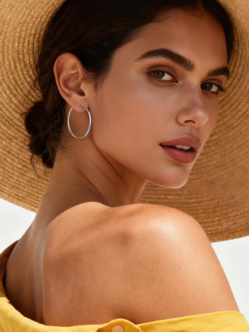 ChicSilver 925 Sterling Silver Hoop Earrings for Women Hypoallergenic, Lightweight Large Gold Plated Silver Hoop Earrings, Endless Hoops Earring 20/30/40/50/60/70MM