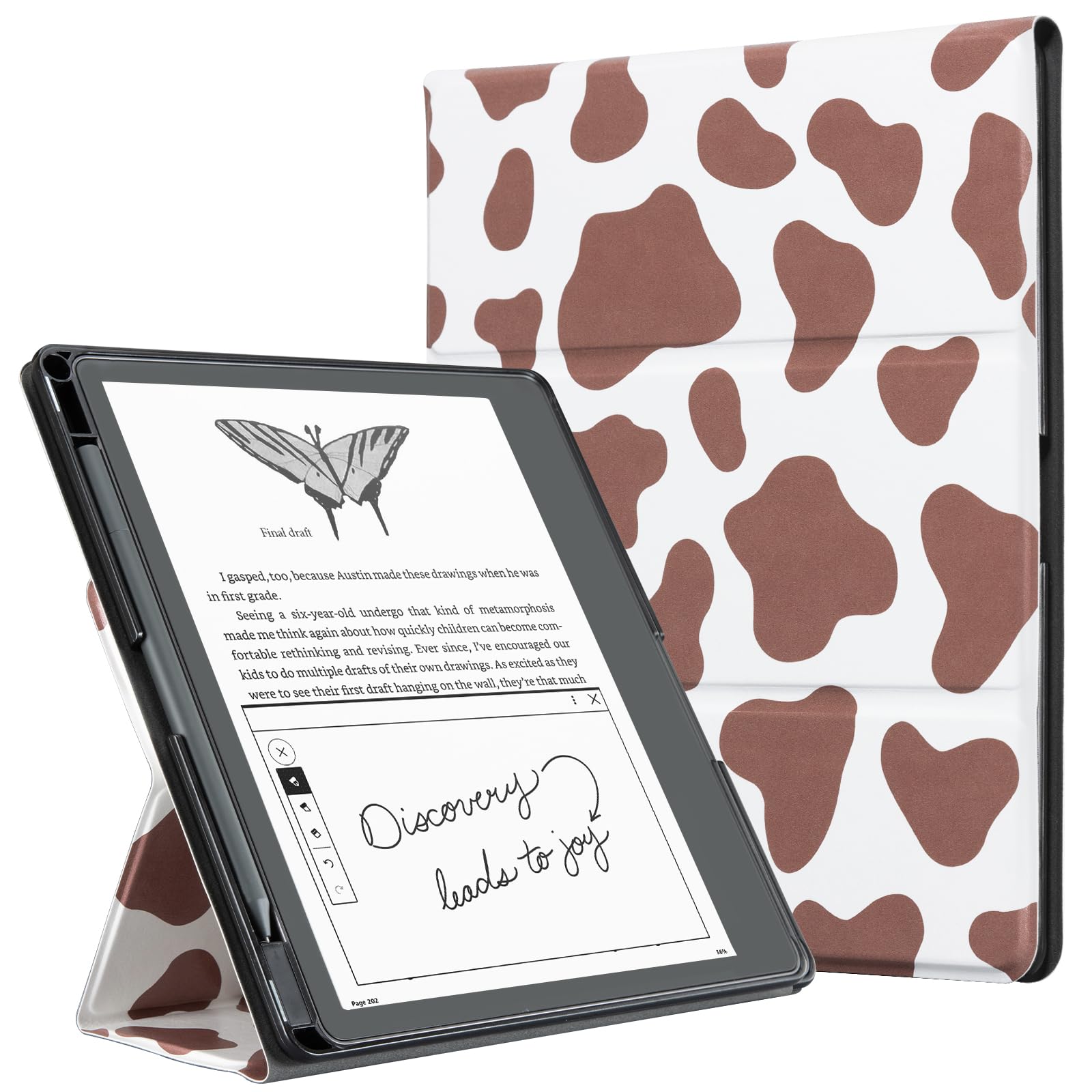 CoBak Stand Case for Kindle Scribe - Premium Folio Leather Cover with Pen Holder, Auto Sleep/Wake - Compatible with 10.2 Inch Kindle Scribe (2022/2024 Release)
