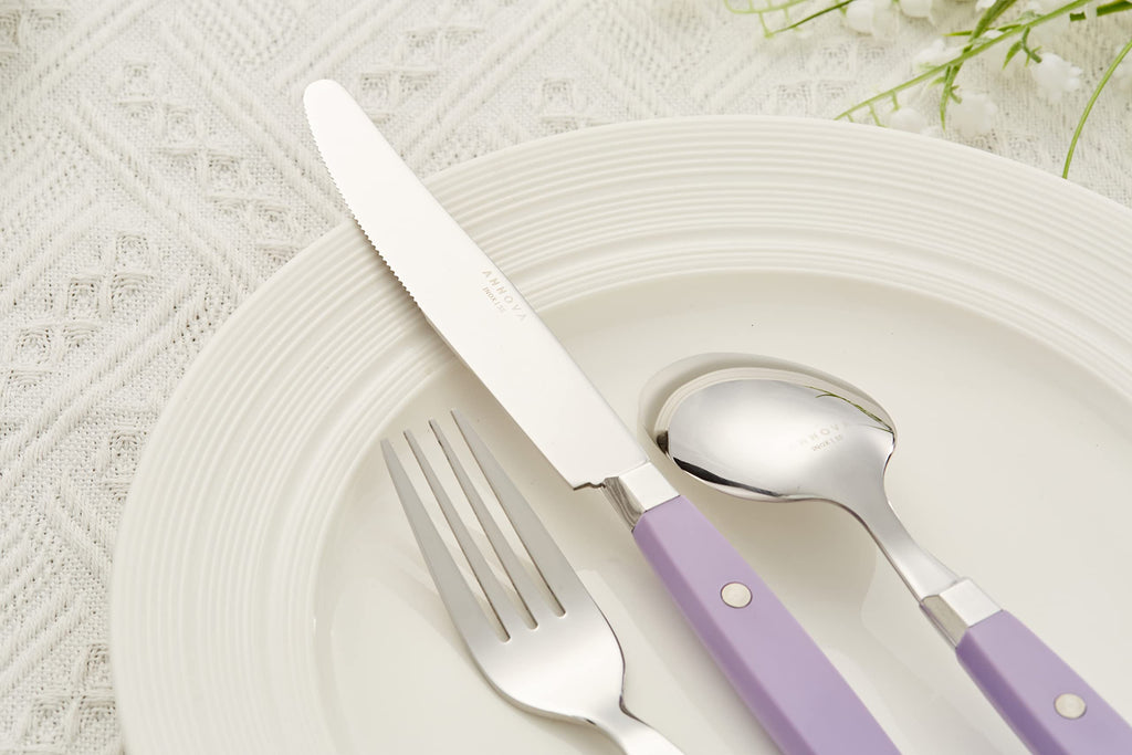 ANNOVA Silverware Set, Retro/Rivet Colorful Stainless Steel Tableware Kitchen Flatware Set Utensils, Includes Dinner Knives, Forks, Spoons, Salad Forks & Dessert Spoons (Brown, 20 Pieces)