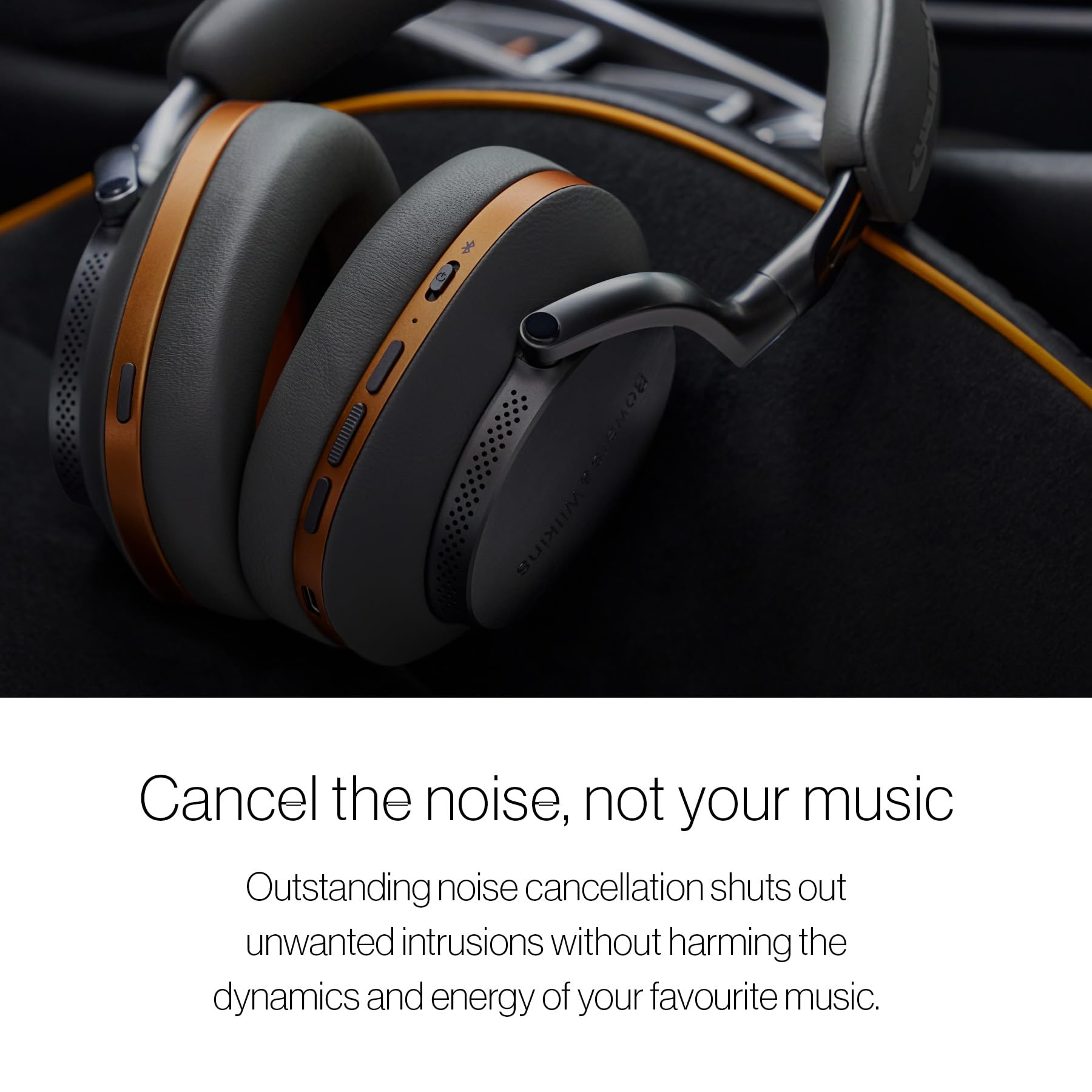 Bowers & Wilkins Px8 Over-Ear Headphones Wireless Bluetooth Noise Cancelling, Luxurious Materials, 30-Hour Battery Life, 15-Min Quick Charging, Black