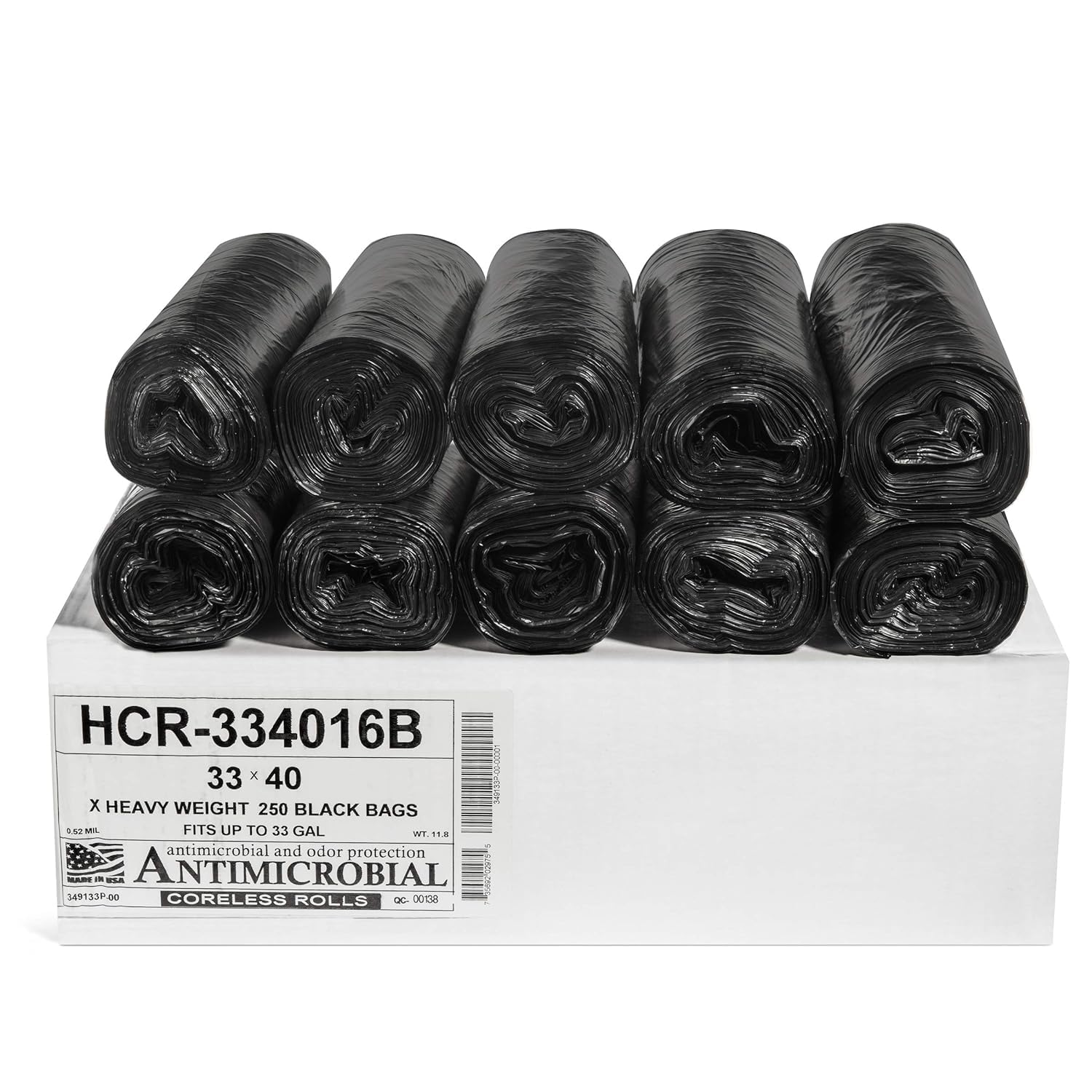 Aluf Plastics High Density Trash Bags, 10 Gallon, 4000 Count, 6 Micron (eq), 24" x 24", Black, for Bathroom, Office, Industrial, Commercial, Janitorial, Municipal, Recycling