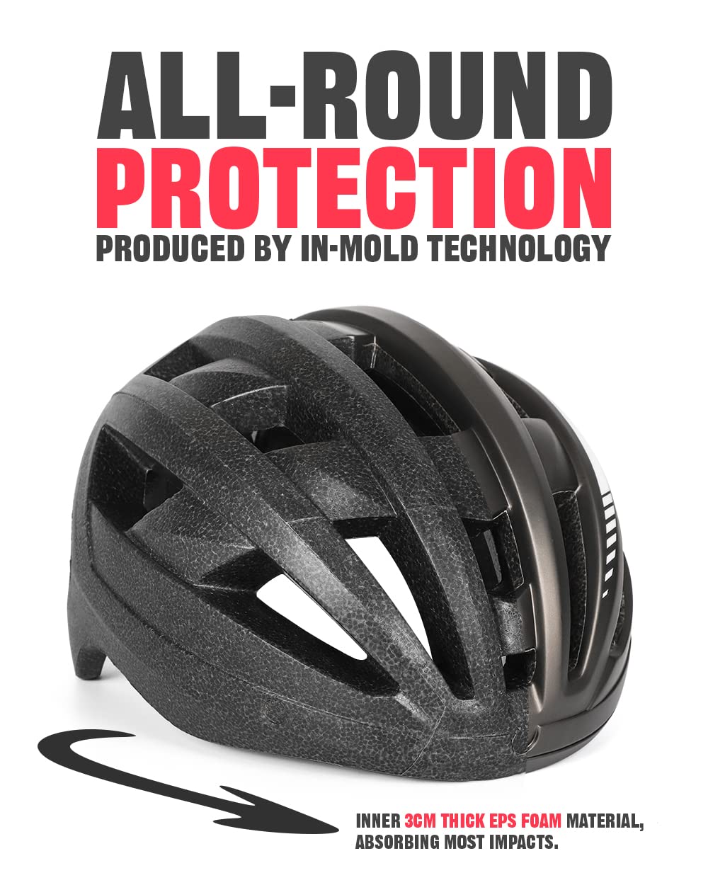 VICTGOAL Bike Helmet with USB Rechargeable Rear Light Detachable Magnetic Goggles Removable Sun Visor Mountain & Road Bicycle Helmets for Men Women Adult Cycling Helmets