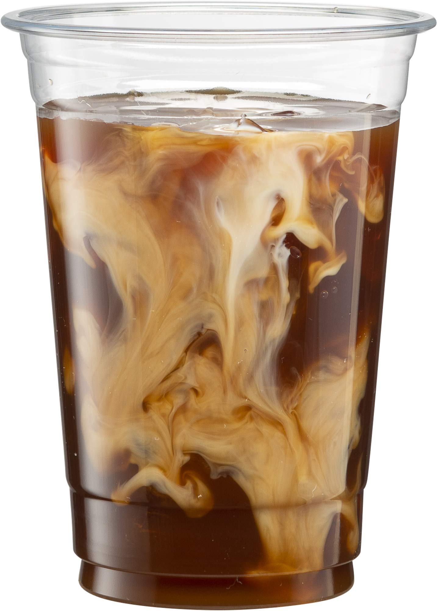 Crystal Clear PET Cups for Iced Coffee,Milkshake, Cold Drinks, Slush, Smoothy's, Slurpee, Ice cream, Dessert, Party's, Plastic Disposable Cups (50, 12 oz)