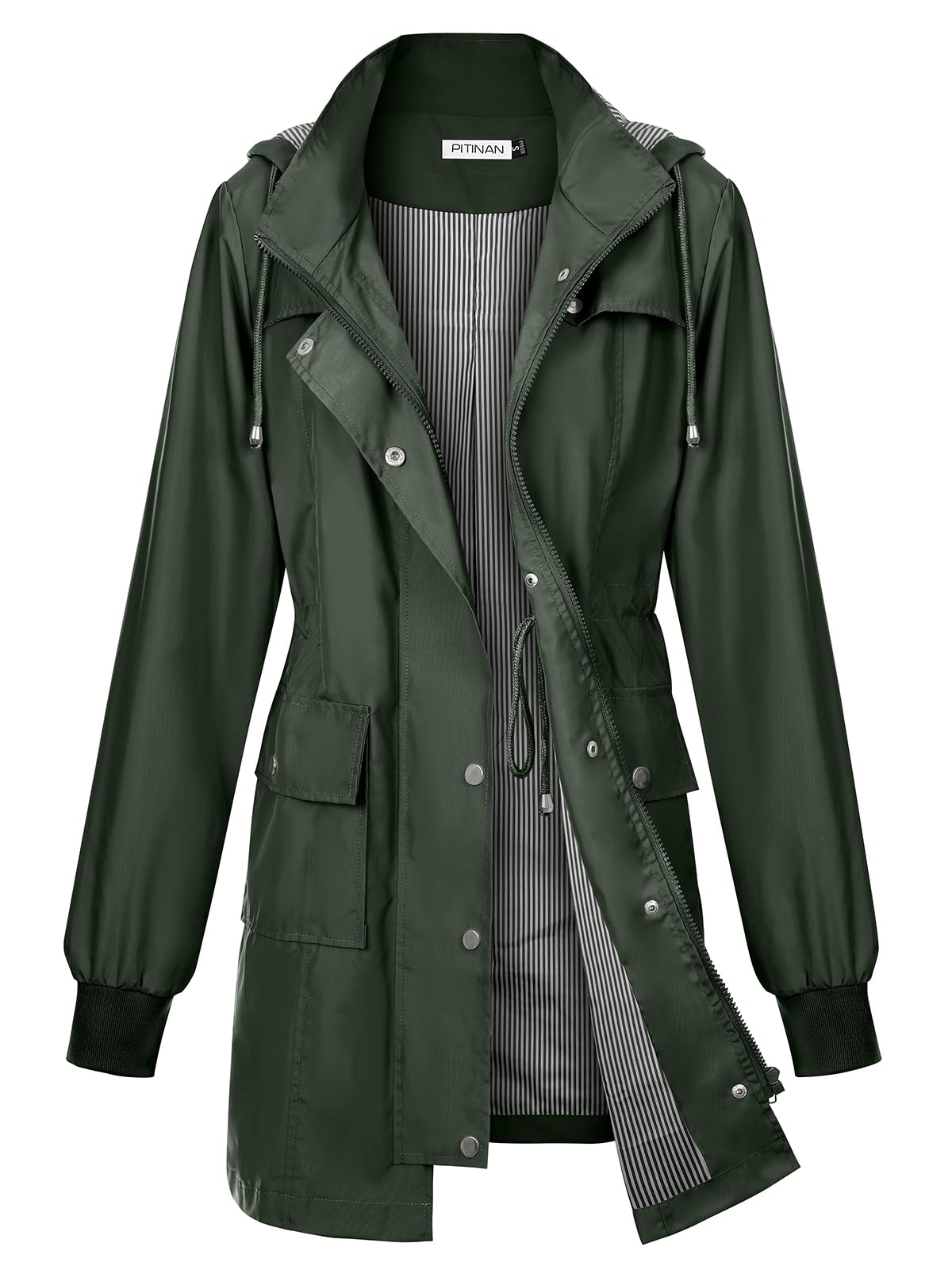 PITINAN Rain Jackets For Women Waterproof Rain Coats with Hood Lightweight Windbreaker Outdoor Womens Raincoats