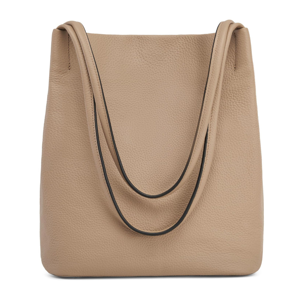 Kattee Women Soft Genuine Leather Totes Shoulder Bag Purses and Handbags with Top Magnetic Snap Closure