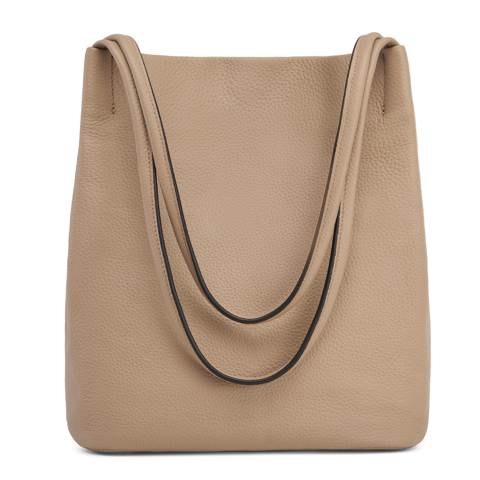 Kattee Women Soft Genuine Leather Totes Shoulder Bag Purses and Handbags with Top Magnetic Snap Closure