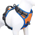 PHOEPET No Pull Dog Harness, Unique Colors Reflective Adjustable Dog Vest, with Soft Training Handle Metal Clips for Small Medium Large Dogs (Baby Blue Base & Pink Straps,S)