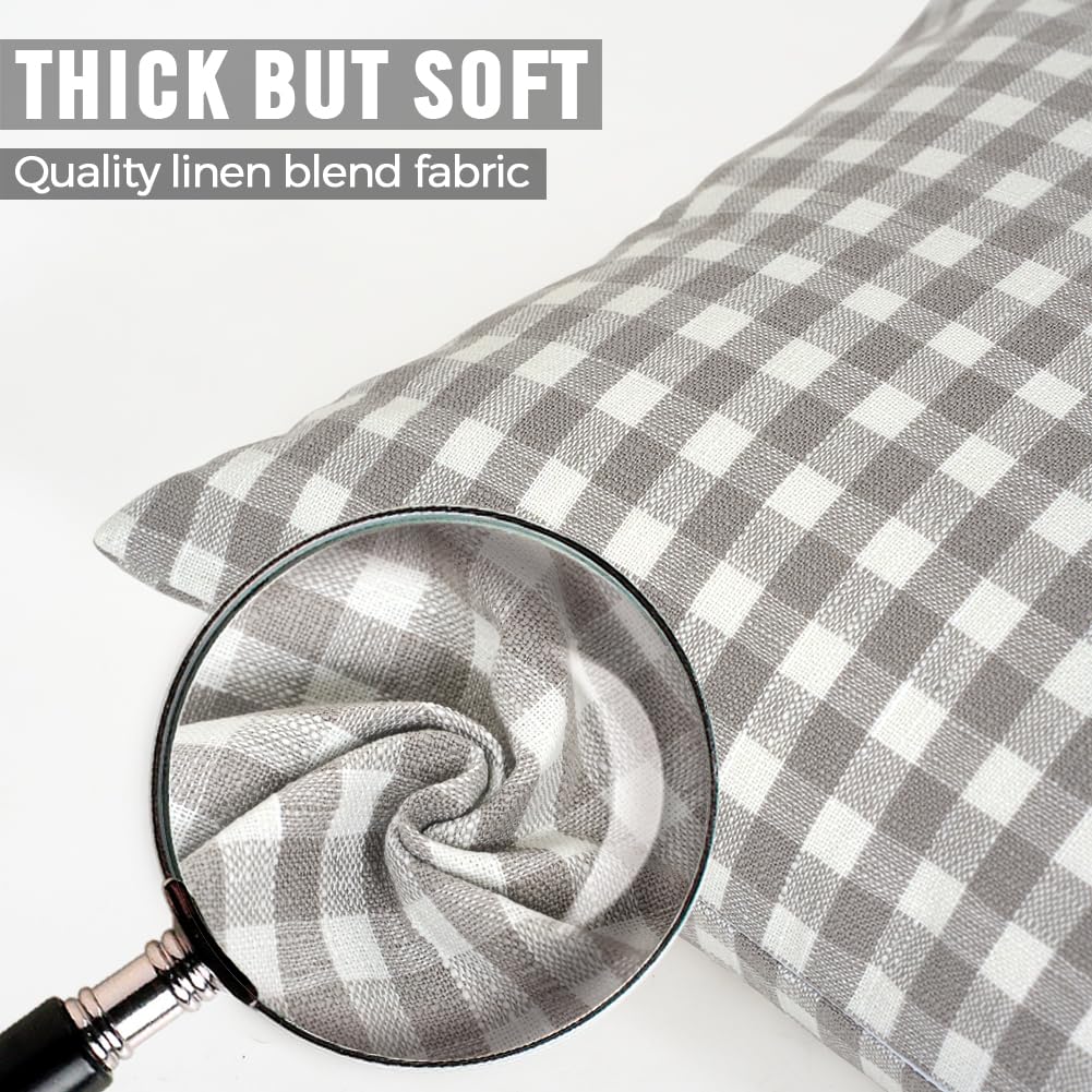 CARRIE HOME Black and White Buffalo Plaid Outdoor Pillow Covers 16x16 Set of 2, 16 x 16 Modern Farmhouse Decor Couch Pillows, Black White Winter Christmas Holiday Plaid Pillows (No Pillow Inserts)