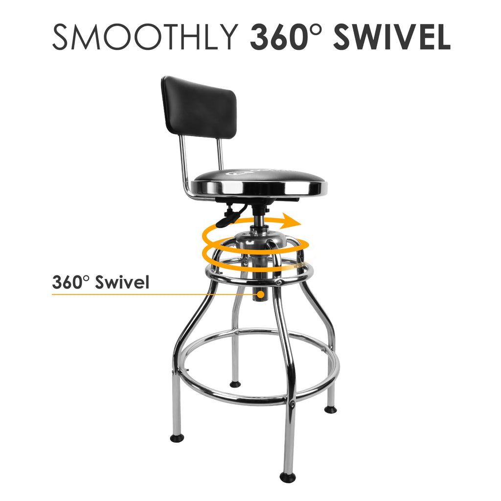 Olympia Tools Adjustable Hydraulic Rolling Mechanics Stool with with Removable Tool Tray, 300lbs Max Weight Capacity, 419-110-1002