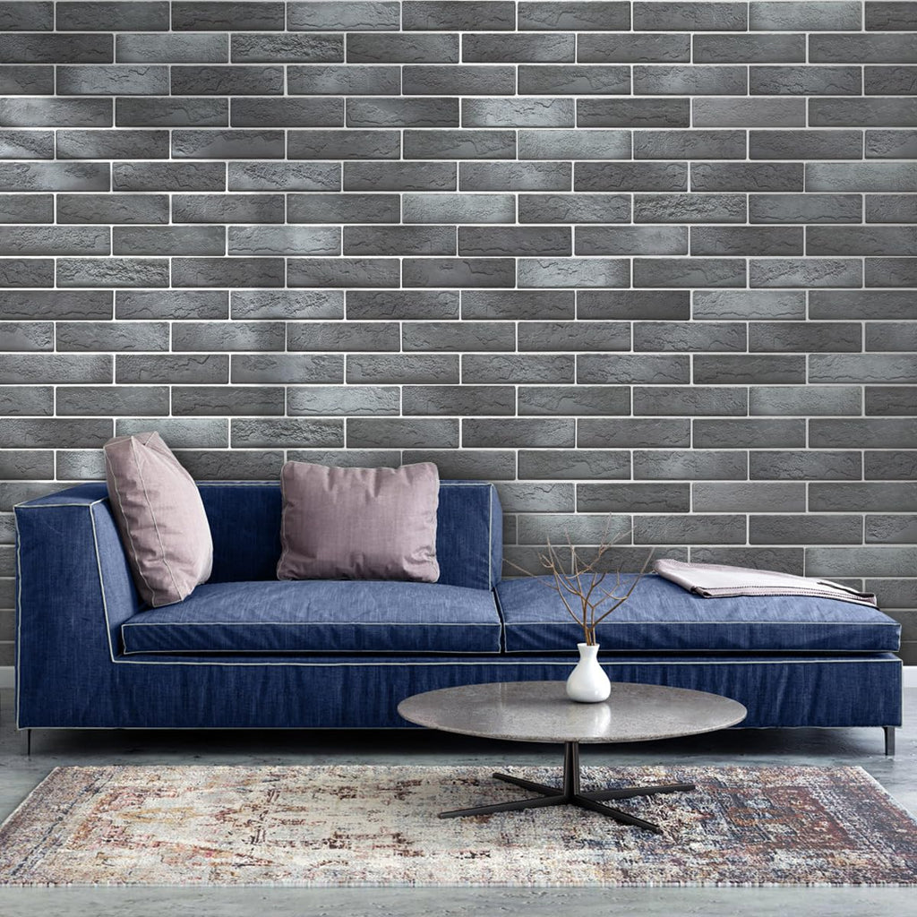 Old Town White Faux Brick Wall Tiles, 2 Pieces 3D Thin Brick Veneers