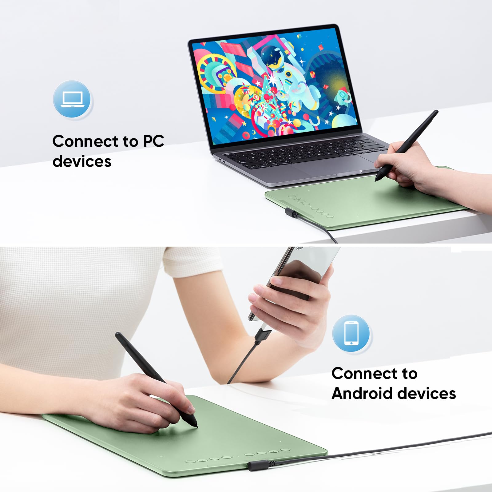 XPPen Updated Deco 01 V3 Drawing Tablet, 16384 Pressure Sensitivity, 8 Custom Shortcuts, 220 Report Rate for OSU Drawing Pad, Remote Teaching & Animation, Compatible with Android, Windows, macOS