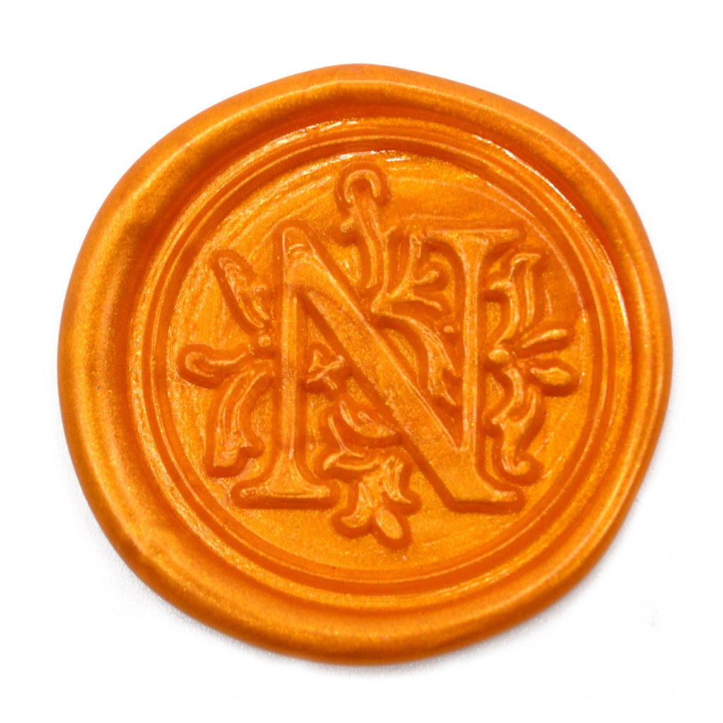 Medieval Initial Alphabet Sealing Wax Stamps, Brass Head Wooden Handle, for Thanksgiving Card/Envelope/Gift Wrap/Wedding Engagement Party Invitation - Letter S