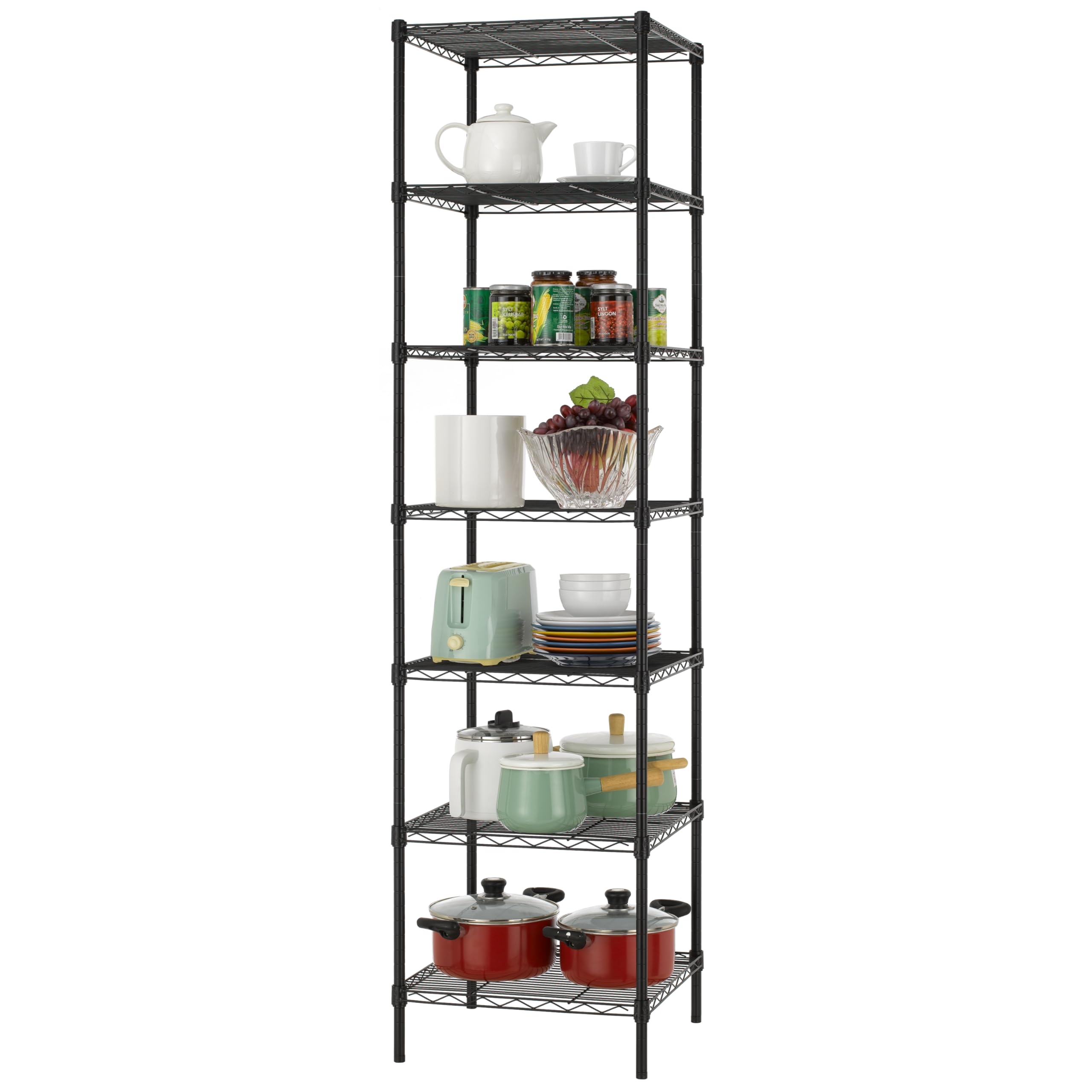 Finnhomy Heavy Duty 5 Tier Wire Shelving Unit, 18x18x59-inches 5 Shelves Storage Rack, Metal Shelving with Thicken Steel Tube, NSF Certified, Chrome