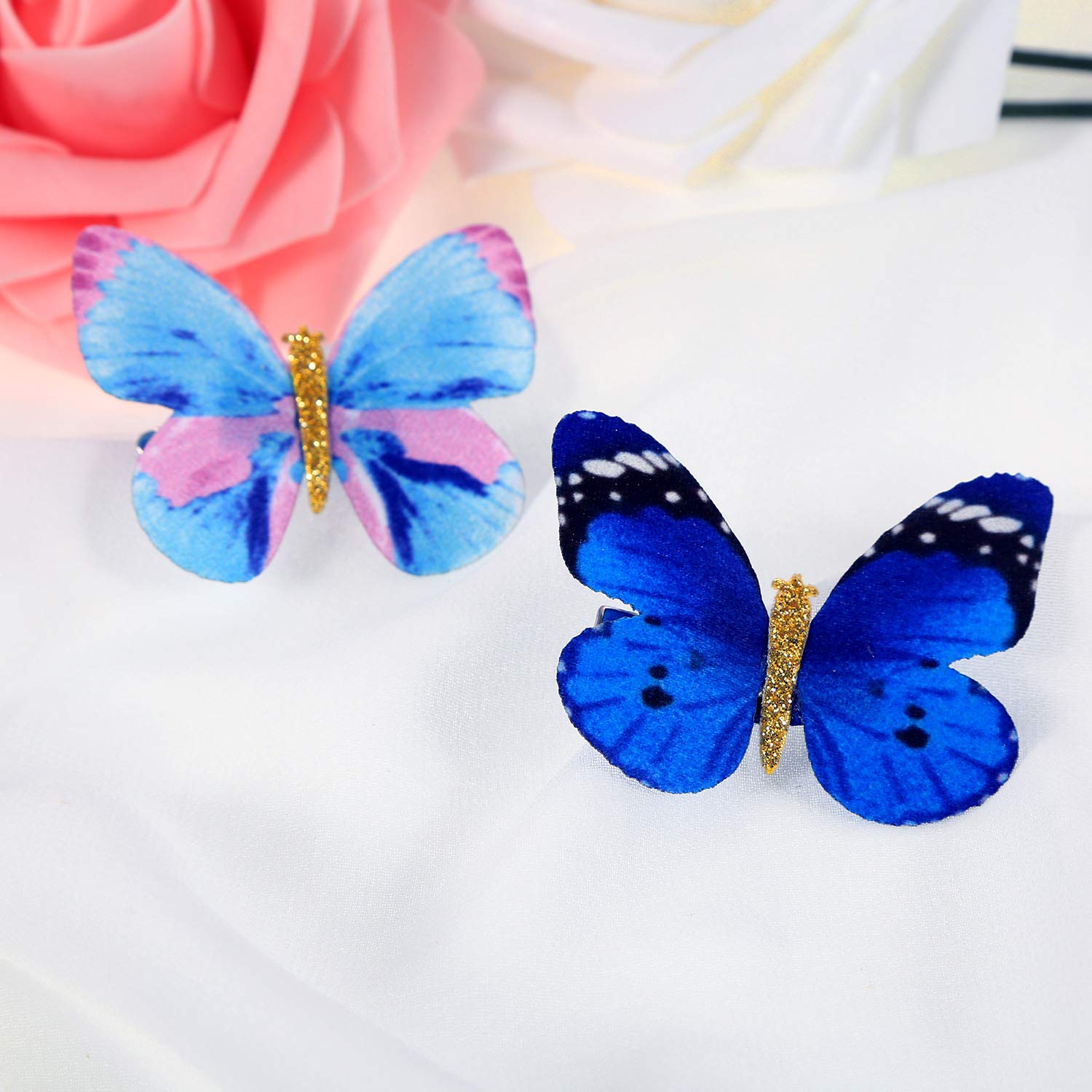 Boao 18 Pieces Glitter Butterfly Hair Clips for Girls Teens Women Hair Accessories (Bright Style)