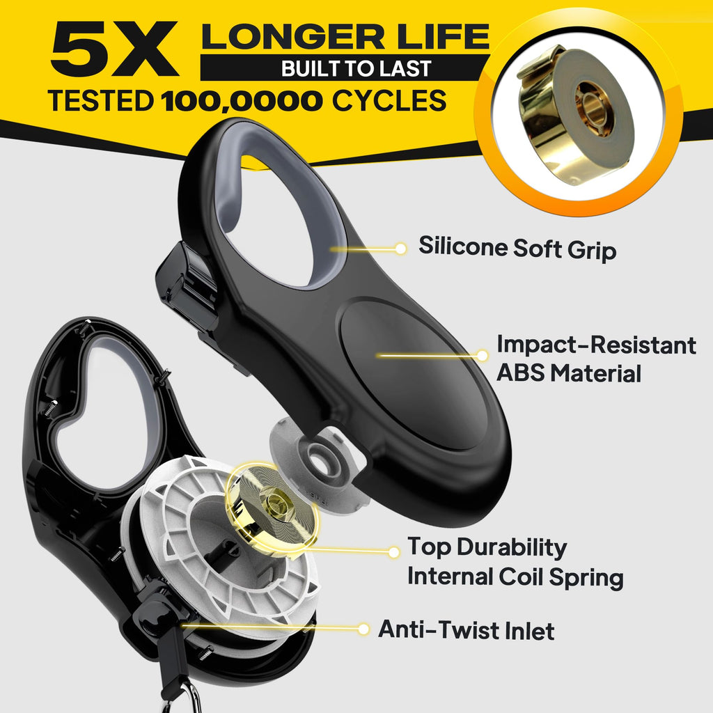 Fida Retractable Dog Leash X-Small Breed, 10 ft Durable Pet Walking Leash for Extra Small Dogs/Cats/Small Animals up to 18 lbs, 360° Tangle Free, Black