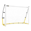 SKLZ Quickster Soccer Goal - Portable Goal for Backyard & Field - Durable Tension-Tite Frame & Heavy Gauge 2-Ply Net - Adjustable Click-Lock Poles, Metal Stakes - Carrying Case with Handle