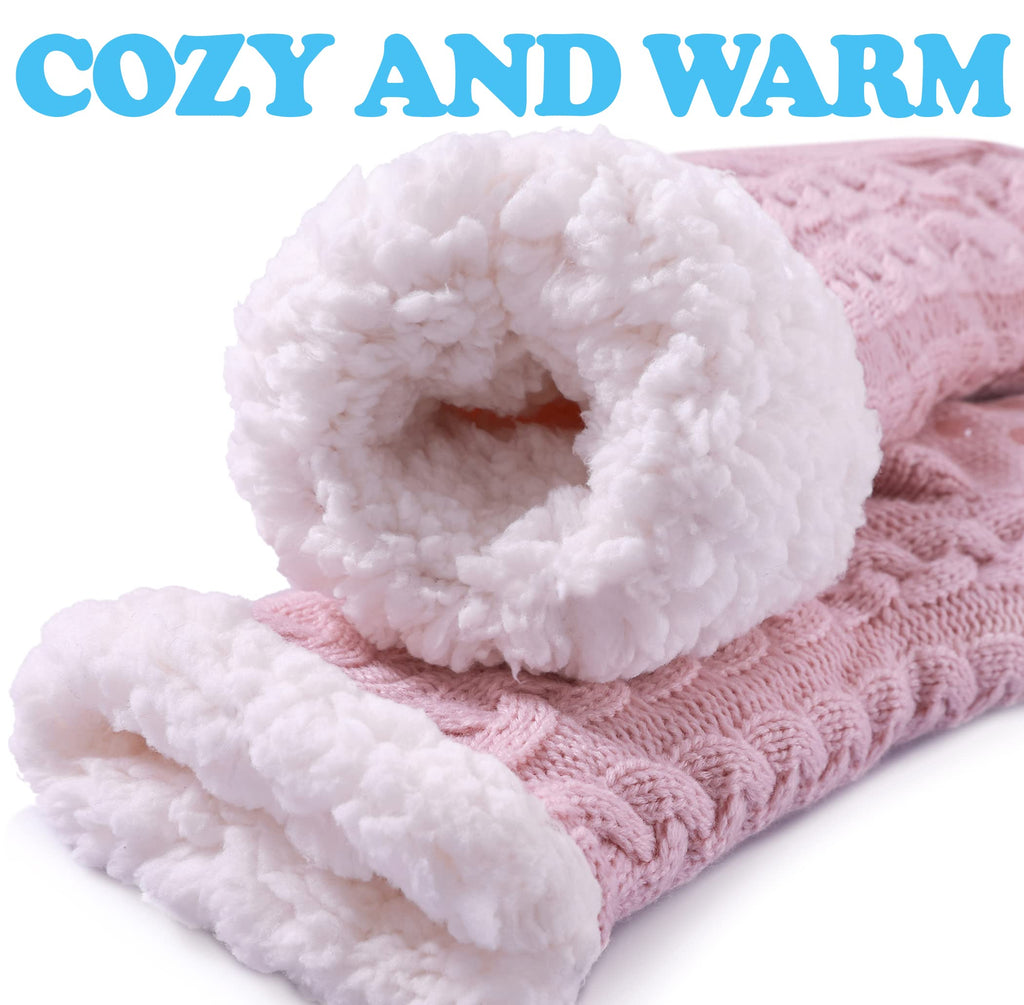 SDBING Women's Winter Super Soft Warm Cozy Fleece Lined Fuzzy Slipper Socks with Grippers