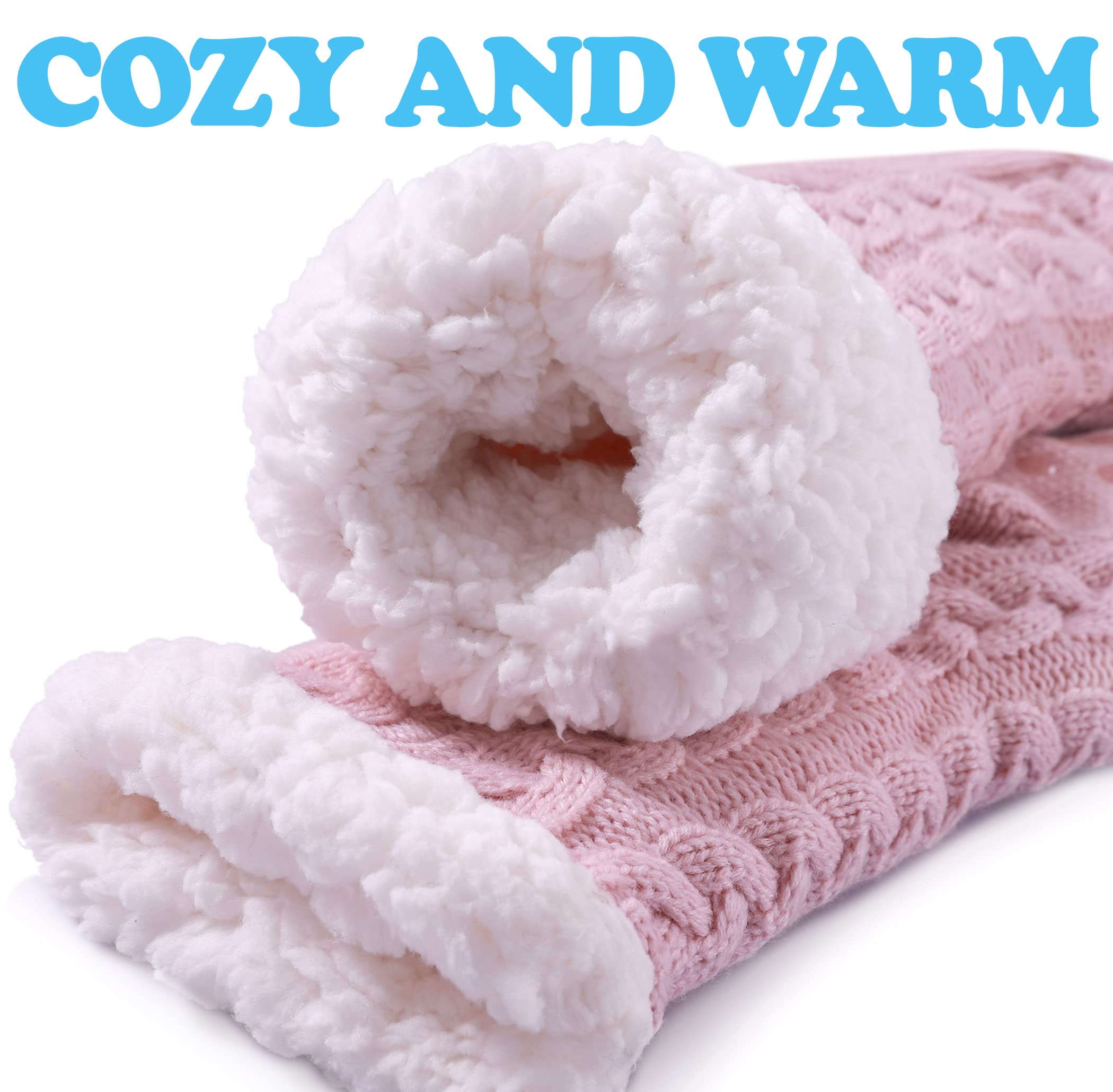 SDBING Women's Winter Super Soft Warm Cozy Fleece Lined Fuzzy Slipper Socks with Grippers