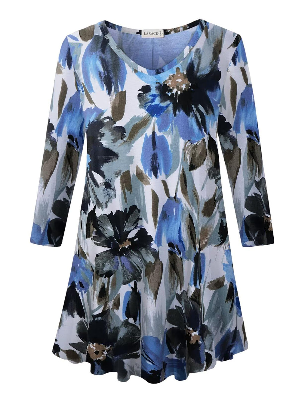 LARACE Plus Size Tops for Women 3/4 Sleeve Shirts V Neck Tunic Tops Blouses