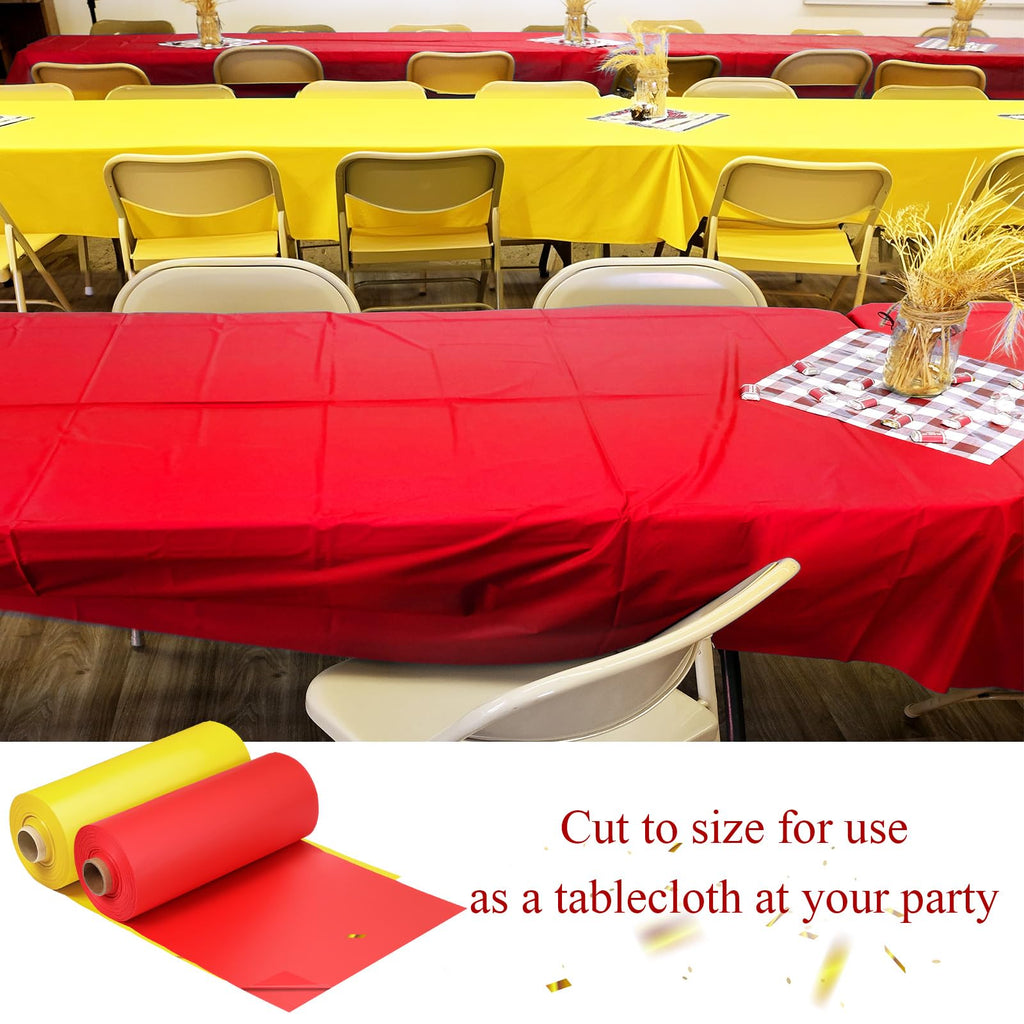 Moukeren 40'' x 100'' Circus Tablecloth Roll Carnival Tent Party Table Cover for Birthday Decorations Circus Theme Tablecloth for Backdrop Curtains Ceiling Wall Drapes Supplies(Beige, Red,4 Roll)