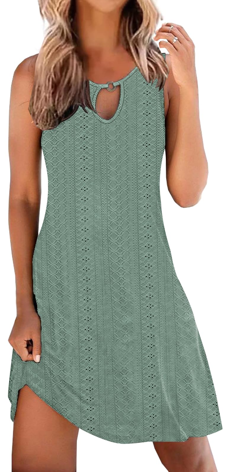 ETCYY NEW Summer Dresses for Women Trendy Boho Floral Print Sundresses Sleeveless Beach Cover Up Dress with Pockets