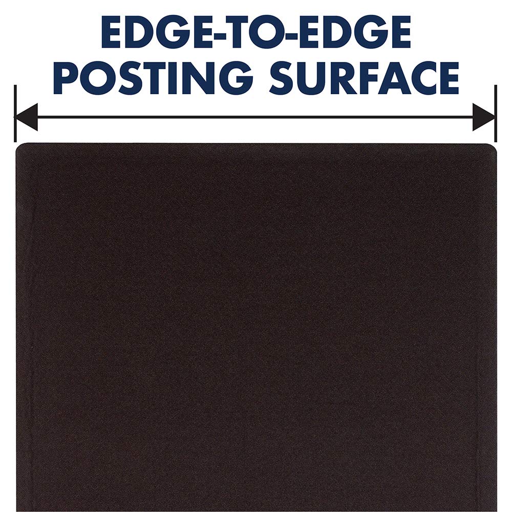 Quartet Bulletin Board 48"W x 36"H Fabric Cork Board Alternative for Office School or Home Décor, Black (7684BK)