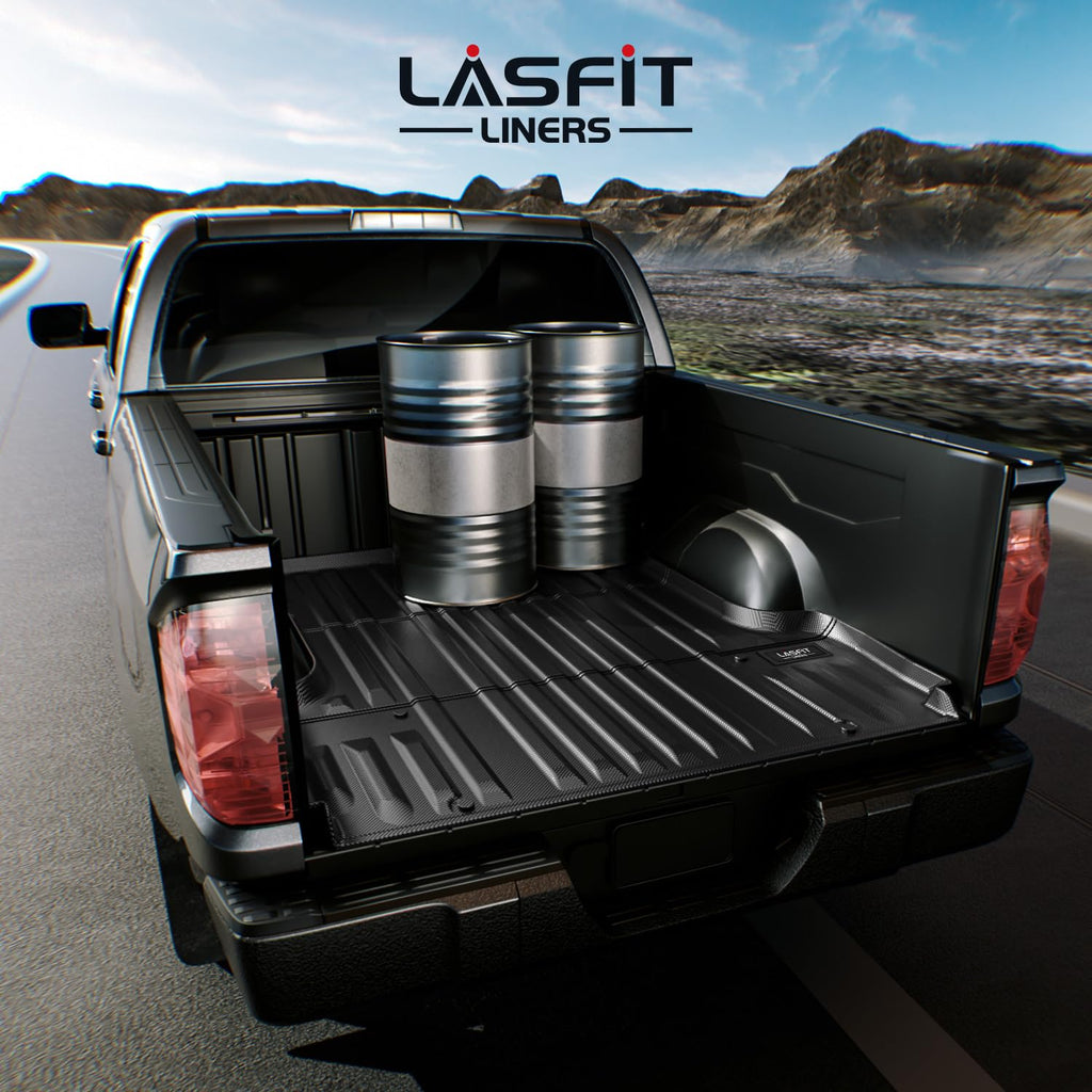 LASFIT Truck Bed Mat for 2009-2016 Ford F250 F350 F450 6.75ft Super Duty 81.9'' Bed Liner(Not fit with Drop-in Bed Liner), TPE 100% All Weather Car Bed Mat for F-250 F-350 F-450,1PCS Black