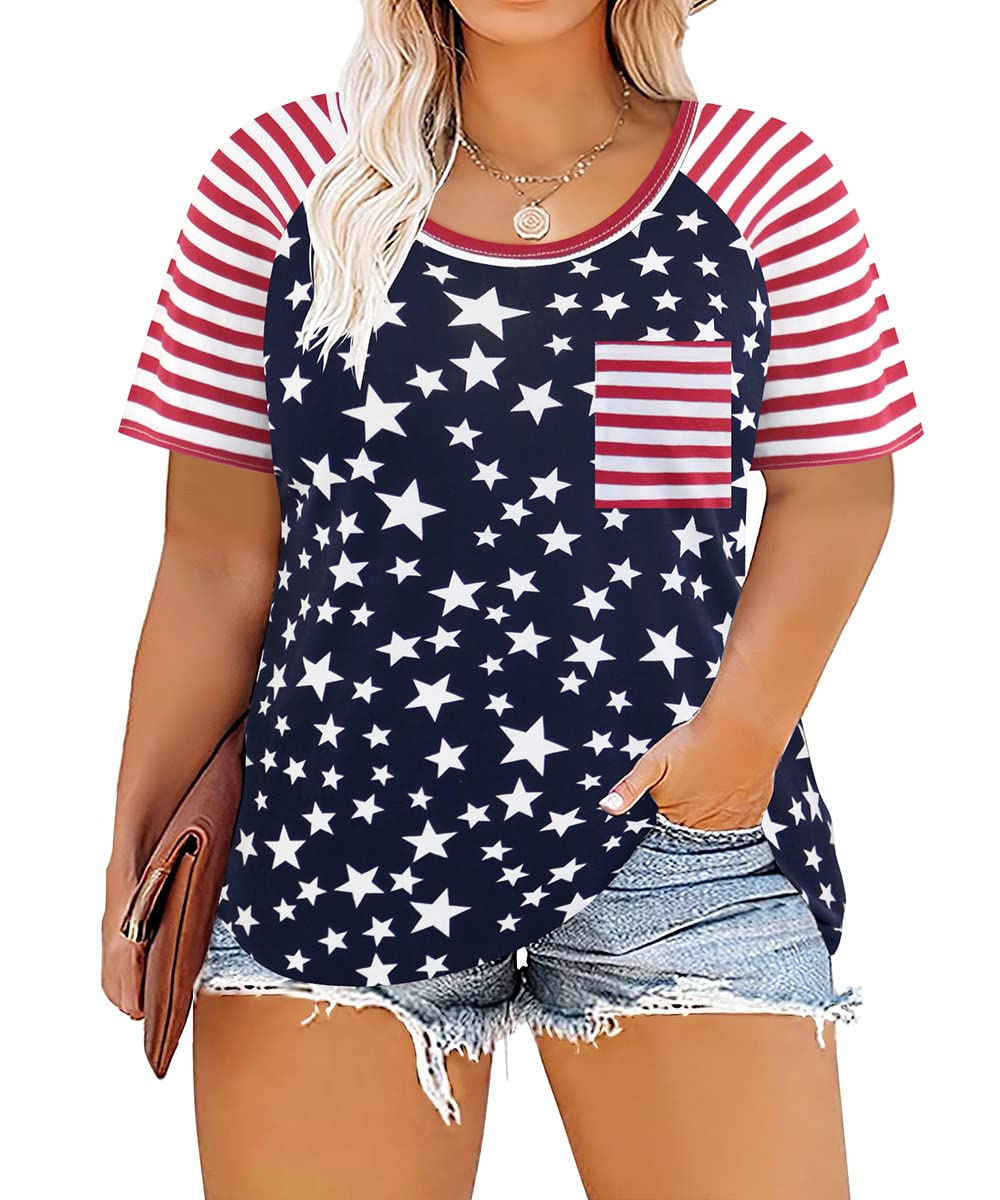 CARCOS Womens Plus Size Tops Short Sleeve Shirts V Neck Tunic Floral/Aniaml Blouses XL-5X