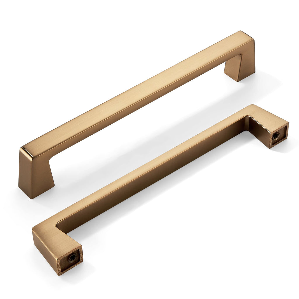 khtumeware 6 Pack 3 Inch(76mm) Kitchen Cabinet Handles Brushed Gold,Brushed Brass Cabinet Pulls Kitchen Cabinet Hardware, Furniture Pulls for Bathroom Cupboard Drawer Handles Dresser Pulls