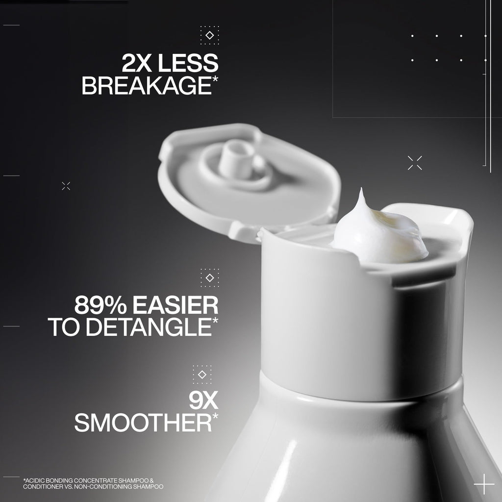 Redken Acidic Bonding Concentrate Conditioner For Damaged Hair Repair - Strengthens and Repairs Weak and Brittle Hair, Sulfate-Free, With Citric Acid