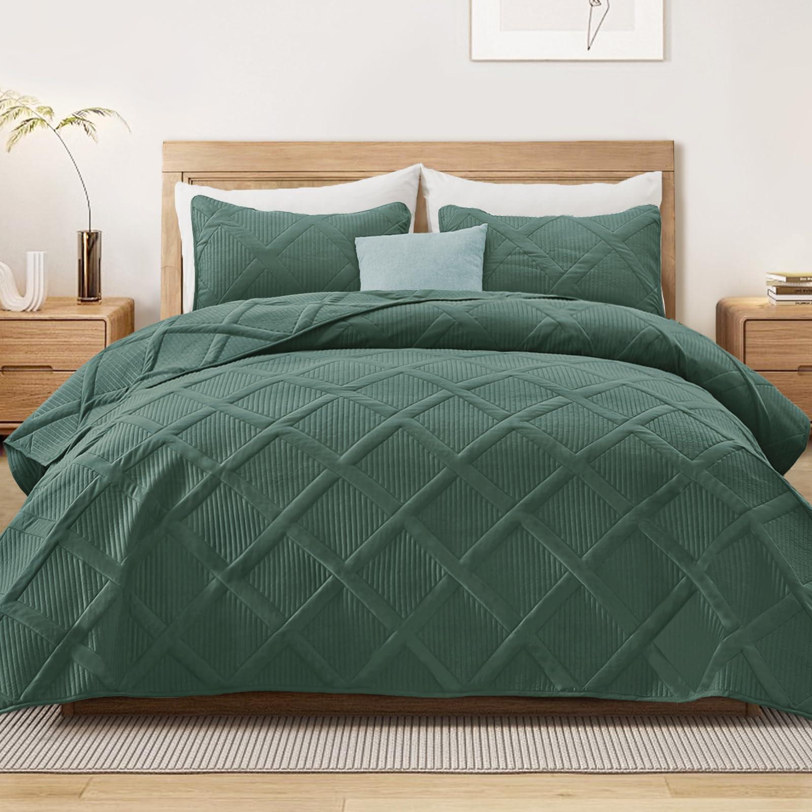 Exclusivo Mezcla Twin Size Quilt Set with Modern Striped Pattern, 2 Pieces Lightweight Black Quilts Bedding Set, Soft Bedspreads Coverlets for All Seasons