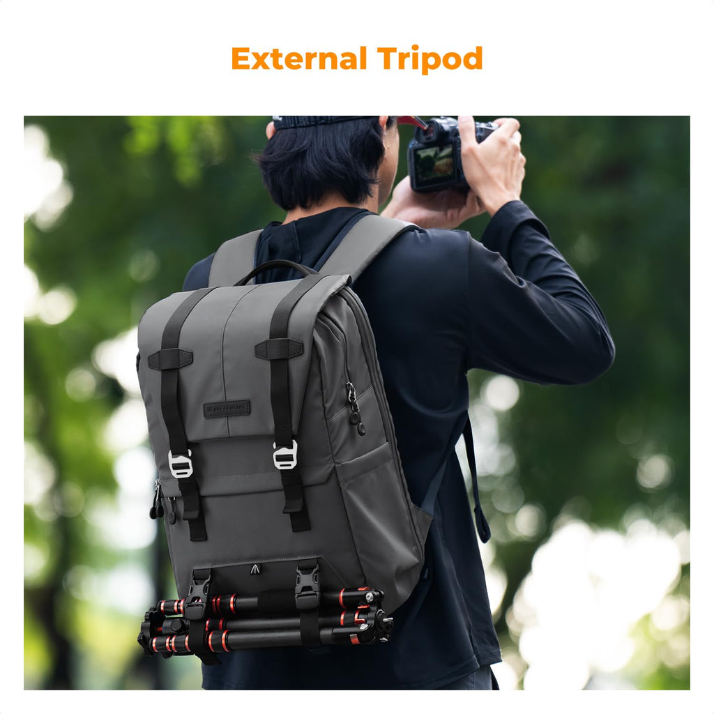K&F CONCEPT Camera Backpack, Camera Bags for Photographers Dslr Cameras Compatible for Canon Nikon Sony DJI Mavic Drone, 20L Large Capacity Bag Cover 15.6 Inch Laptop Camera Cases with Raincover