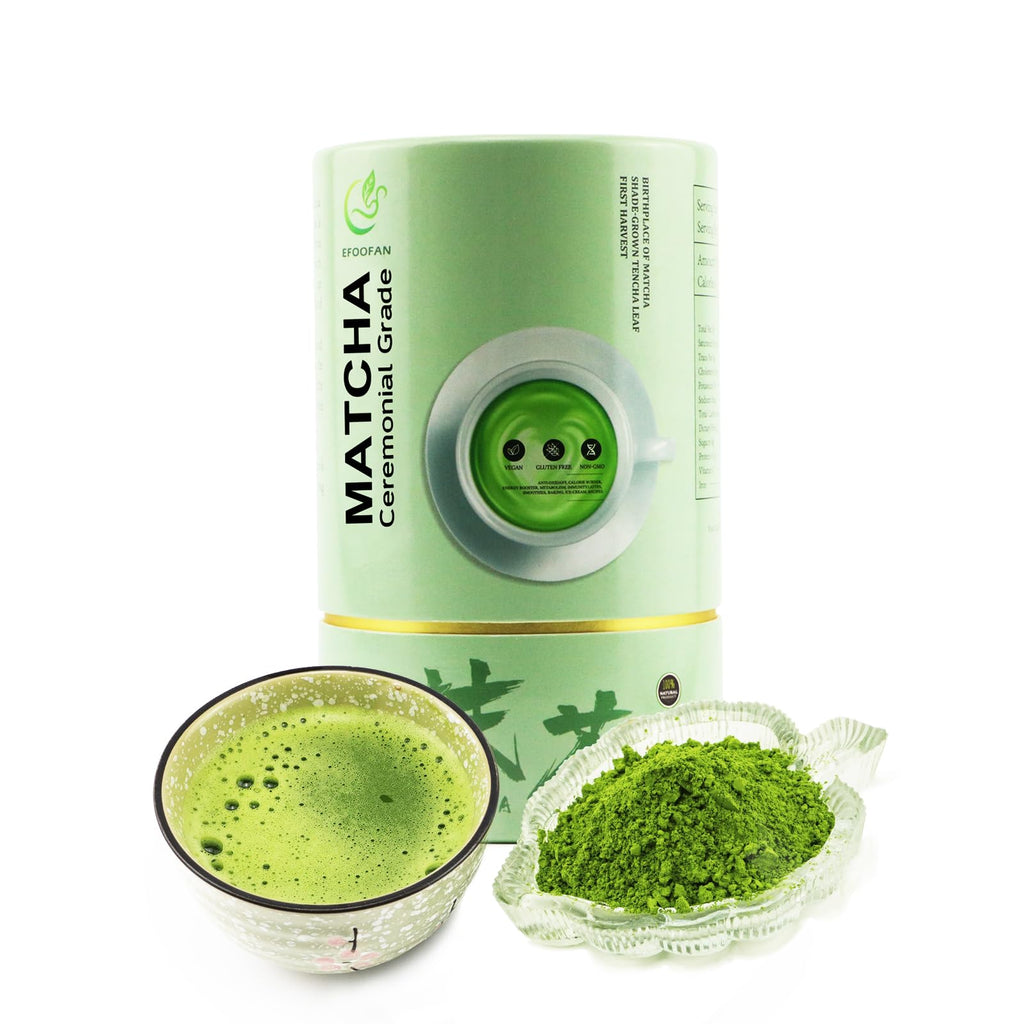 EFOOFAN USDA & COR Certified Organic Ceremonial Grade Matcha Powder – First Harvest Shade-Grown Tencha from Hangzhou, Vibrant Jade Green & Smooth Umami, No Sugar, Ideal for Traditional Tea or Latte (45g Tin)