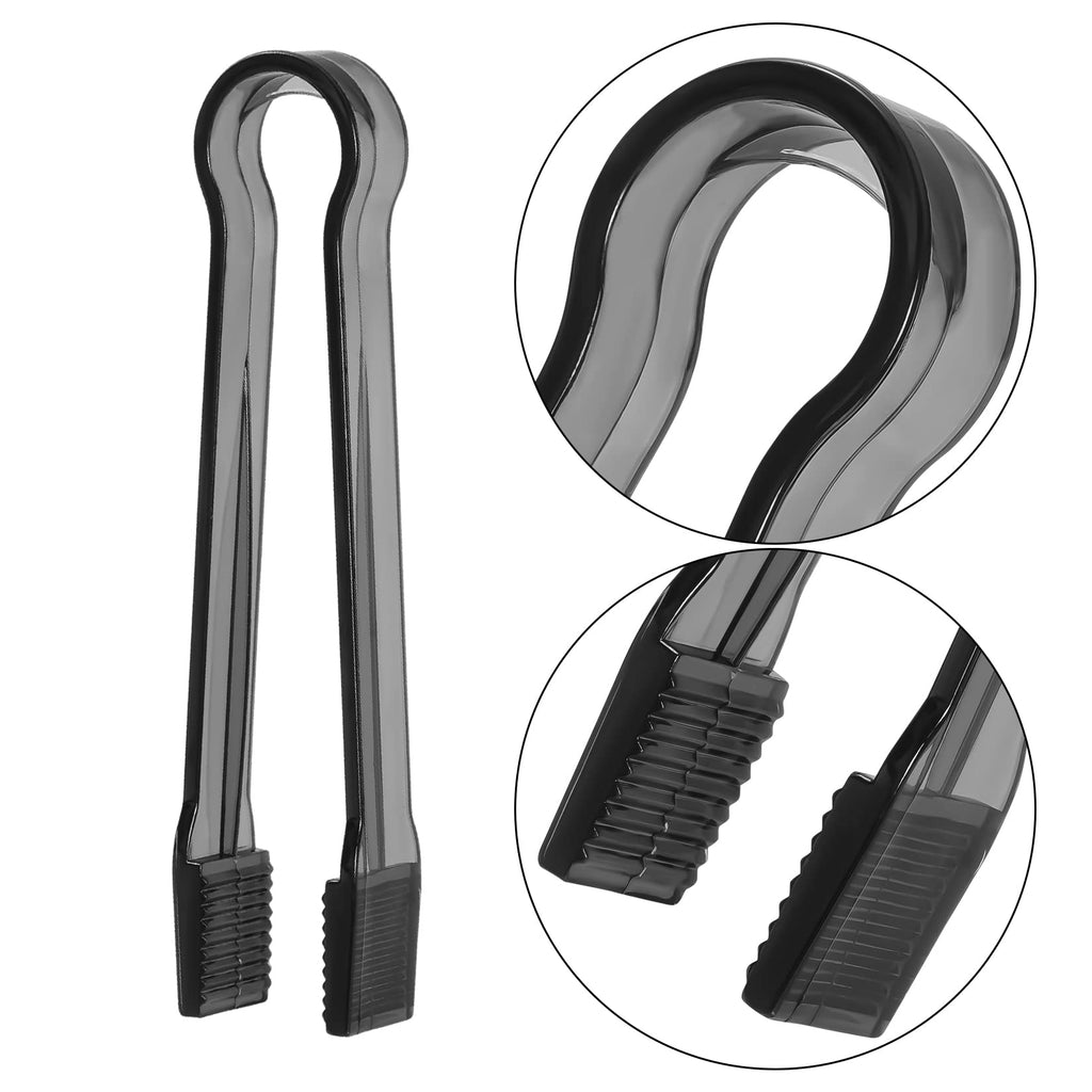 10 Pcs Plastic Buffet Serving Tongs, Clear Kitchen Tongs Mini Serving Utensil Tongs for Food Ice Salad Buffet Barbecue Cookies, 6.3 Inches