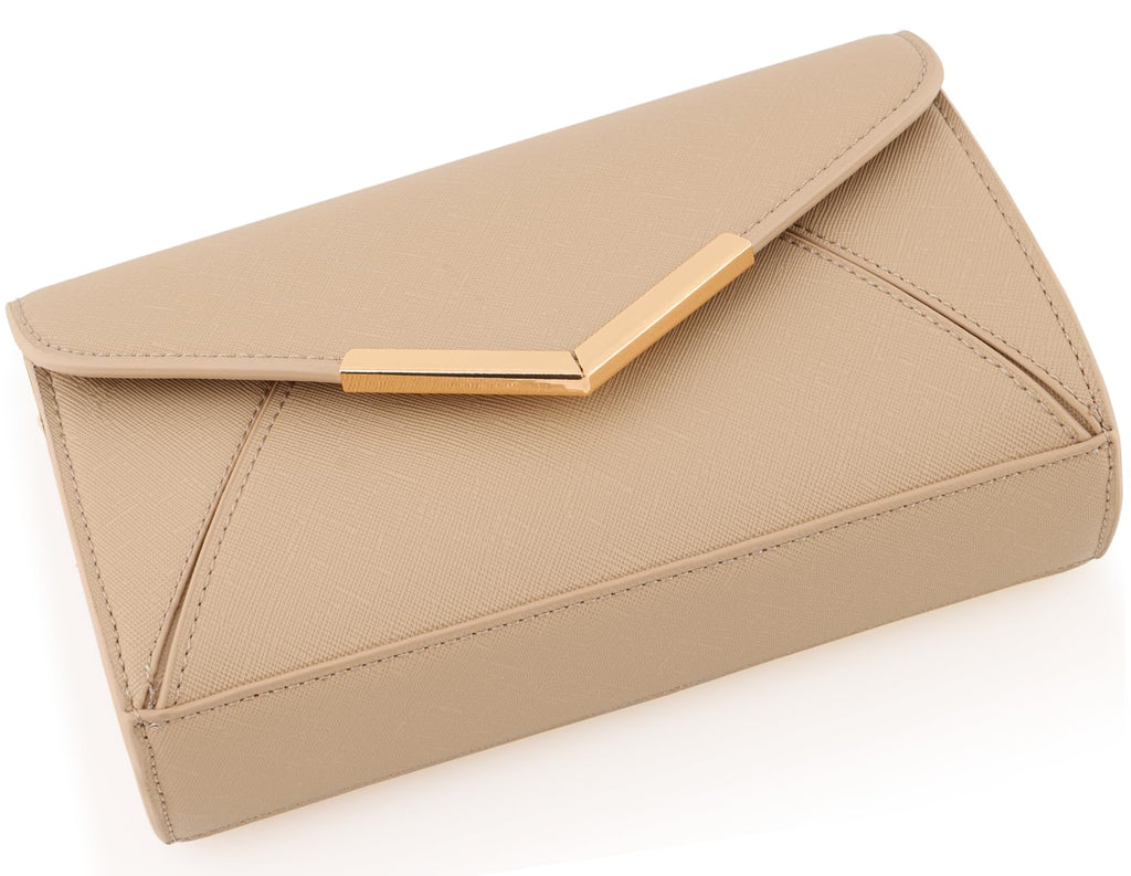 DEXMAY Women Envelope Clutch Faux Saffiano Leather Evening Handbag Foldover Clutch Bag Formal Dressy Purse