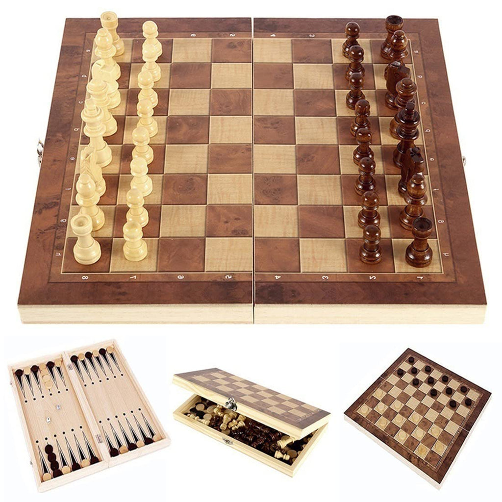 Chess Sets Magnetic Board Games - 11.8 Inches Travel Chess Set for Teenager & Adults, Wooden-Style Folding Portable Chess Gifts Classic 2-Player Strategy Family Game for Beginner and Professional