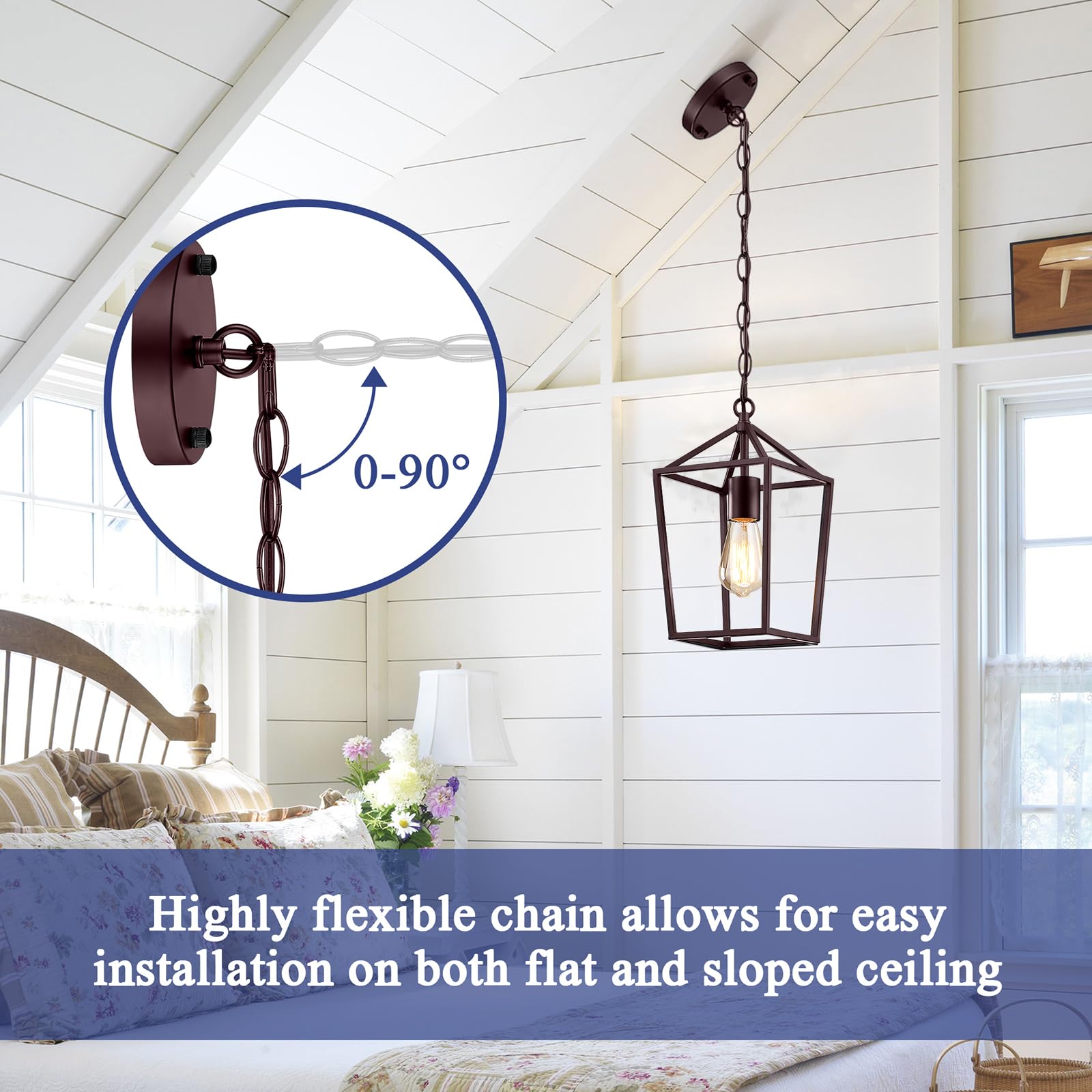 Sheetea 2-Pack Gold Pendant Lights Kitchen Island, Modern Mid Century Light Fixtures Hanging Lamp for Kitchen, Farmhouse Kitchen Pendant Lighting Over Island, Metal Cage Design