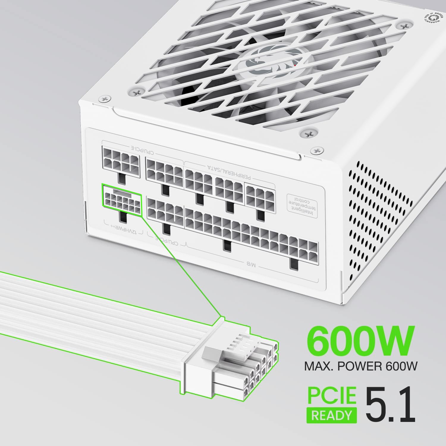 GAMEMAX SFX Power Supply 650W, Full Modular, 80 Plus Gold PSU (GS-650G BK)