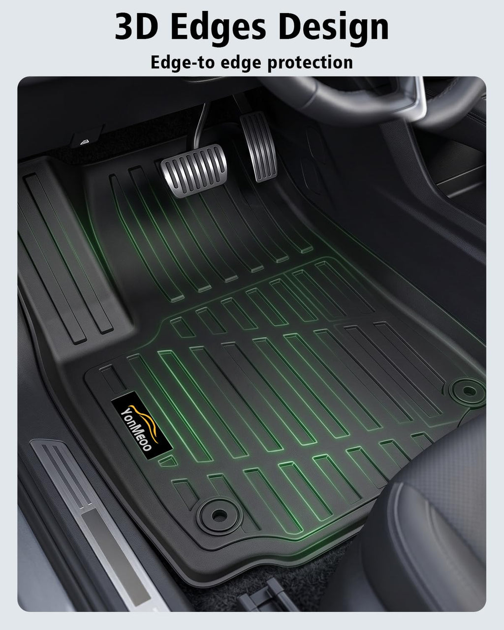 Floor Mats & Cargo Mat & Backrest Mat Custom for Toyota RAV4 Hybrid 2026 (Not for Cargo Area with Subwoofer) (Not for Phev), Door Sill Guards, All Weather TPE Floor Liners for RAV-4 2026 Accessories