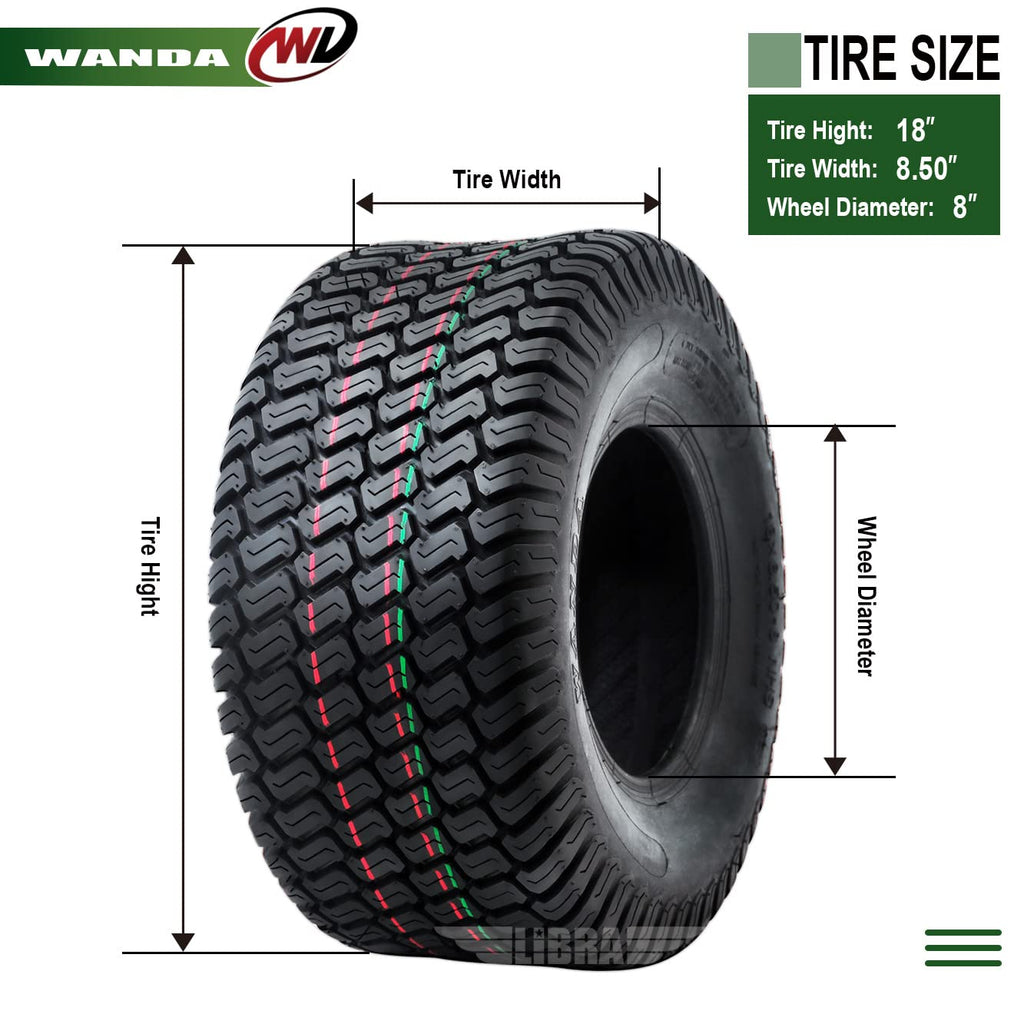 WANDA 11x4-5 Zero Turn Lawn Mower Utility Cart Turf Tire 11x4x5 11x4.00-5/4 Ply - 13204