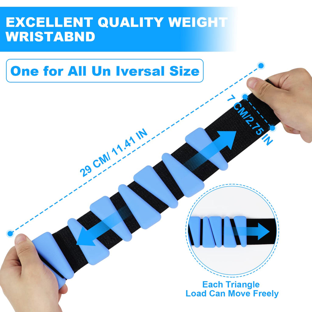 Wrist Weights Set of 2, Adjustable Silicone Workout Weights for Women and Men, Wearable Ankle/Wrist Weights Suitable for Yoga, Dance, Pilates, Pool Exercises and Jogging, 2lb