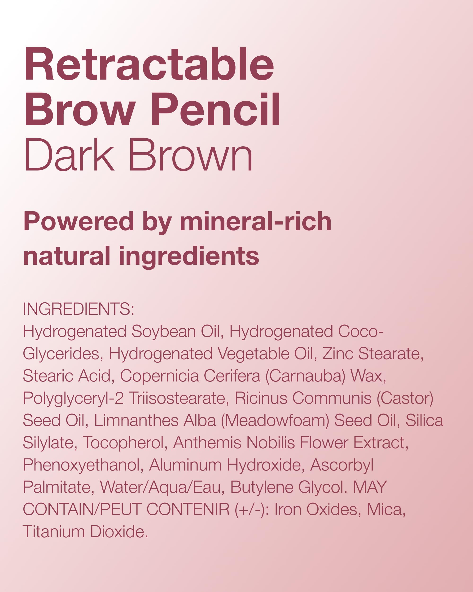 Mineral Fusion Retractable Brow Pencil (Blonde) - TZR 2025 Beauty Heroes Award Winner - Shape & Define Eyebrow with Blending Spoolie Brush - Velvety Smooth, Long-Lasting Color - Vegan Formula