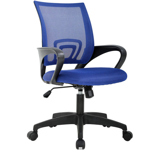 BestOffice Home Office Chair Ergonomic Desk Chair Mesh Computer Chair with Lumbar Support Armrest Executive Rolling Swivel Adjustable Mid Back Task Chair for Women Adults, Black (Black)