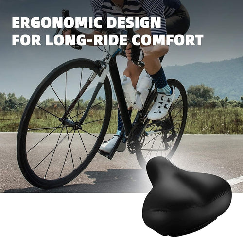 2024 New Noseless Bike Seat Cushion for Men & Women - Extra Padding & Comfort Wide Bicycle Seat, Oversized Comfortable Saddle for Peloton Bikes, Exercise Bikes, Electric Bikes, Cruiser Bikes