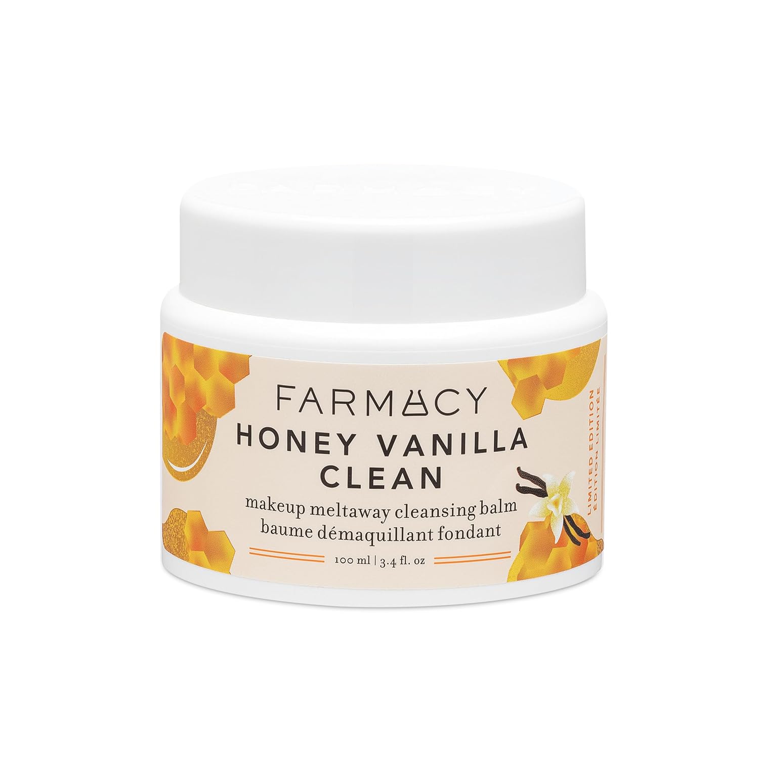 Farmacy Makeup Remover Cleansing Balm - Honey Vanilla Waterproof Makeup Remover Balm + Oil Cleanser for Face - Gently Melts Make Up + SPF - Hydrates + Softens Skin with Honey + Papaya (100ml)