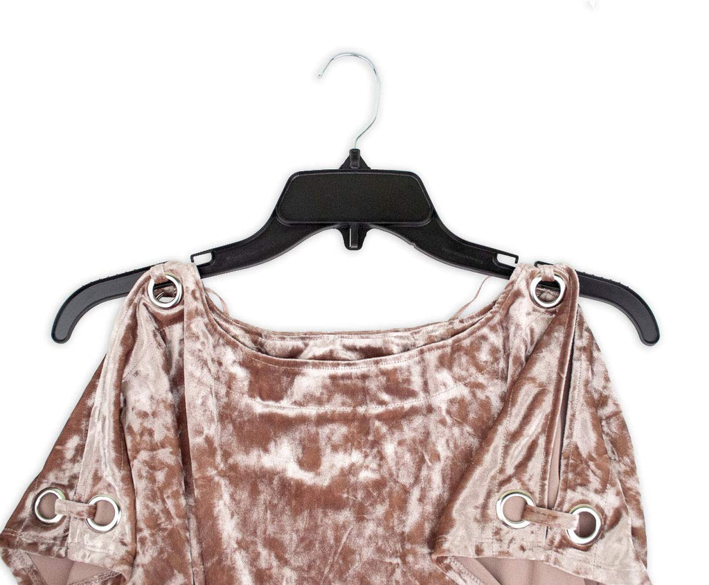 HangOn Shirt Hangers Recycled Plastic with Notches, Black, 17 Inch Pack of 25